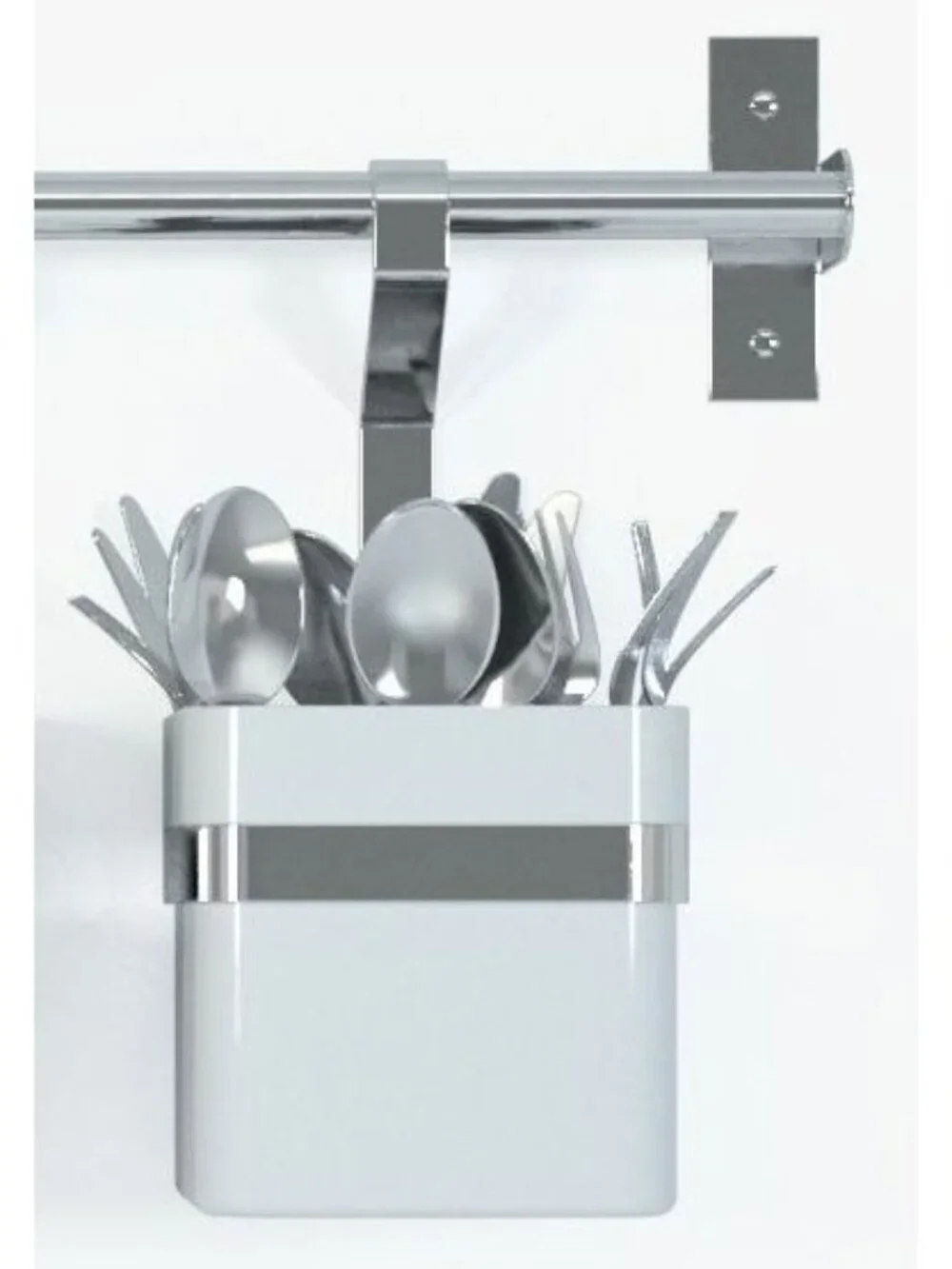 Ikea GRUNDTAL 802.197.21 Hanging Kitchen Covered Holder White Storage NEW